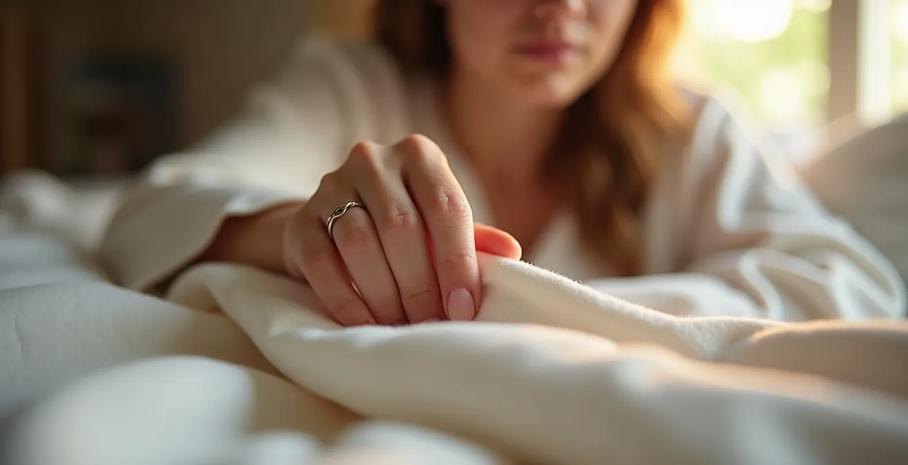 Détail de coutures plates sur tissu de pyjama